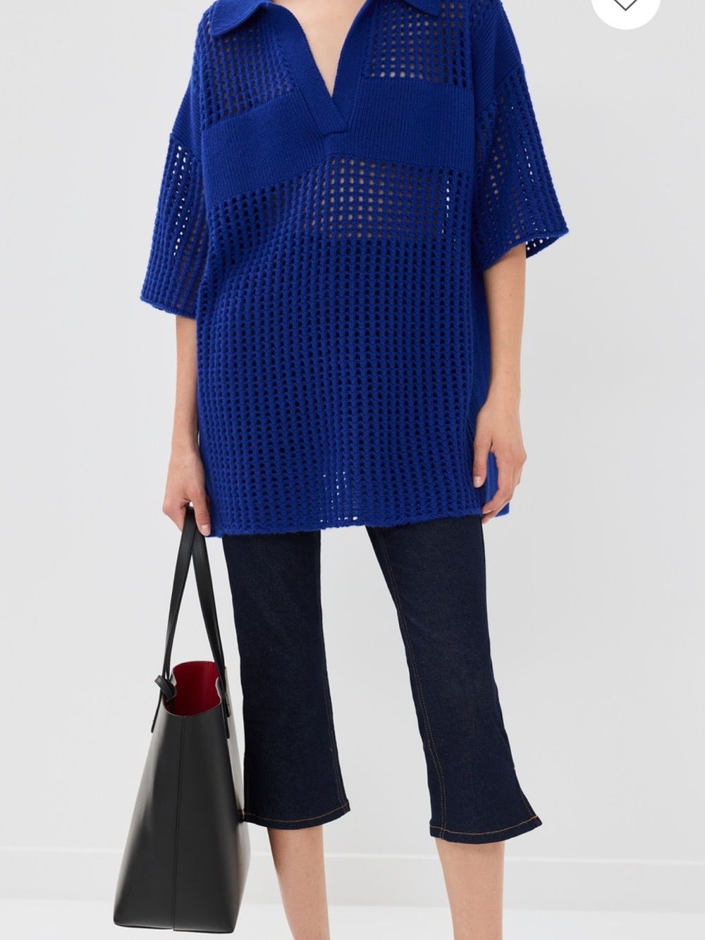 Lisa Yang Cashmere Open-Knit Polo Tunic